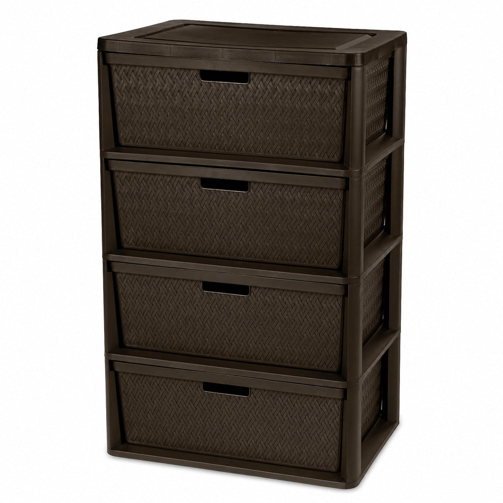 Brown 4 Drawer Plastic Storage Organizer P9453