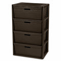 Brown 4 Drawer Plastic Storage Organizer P9453