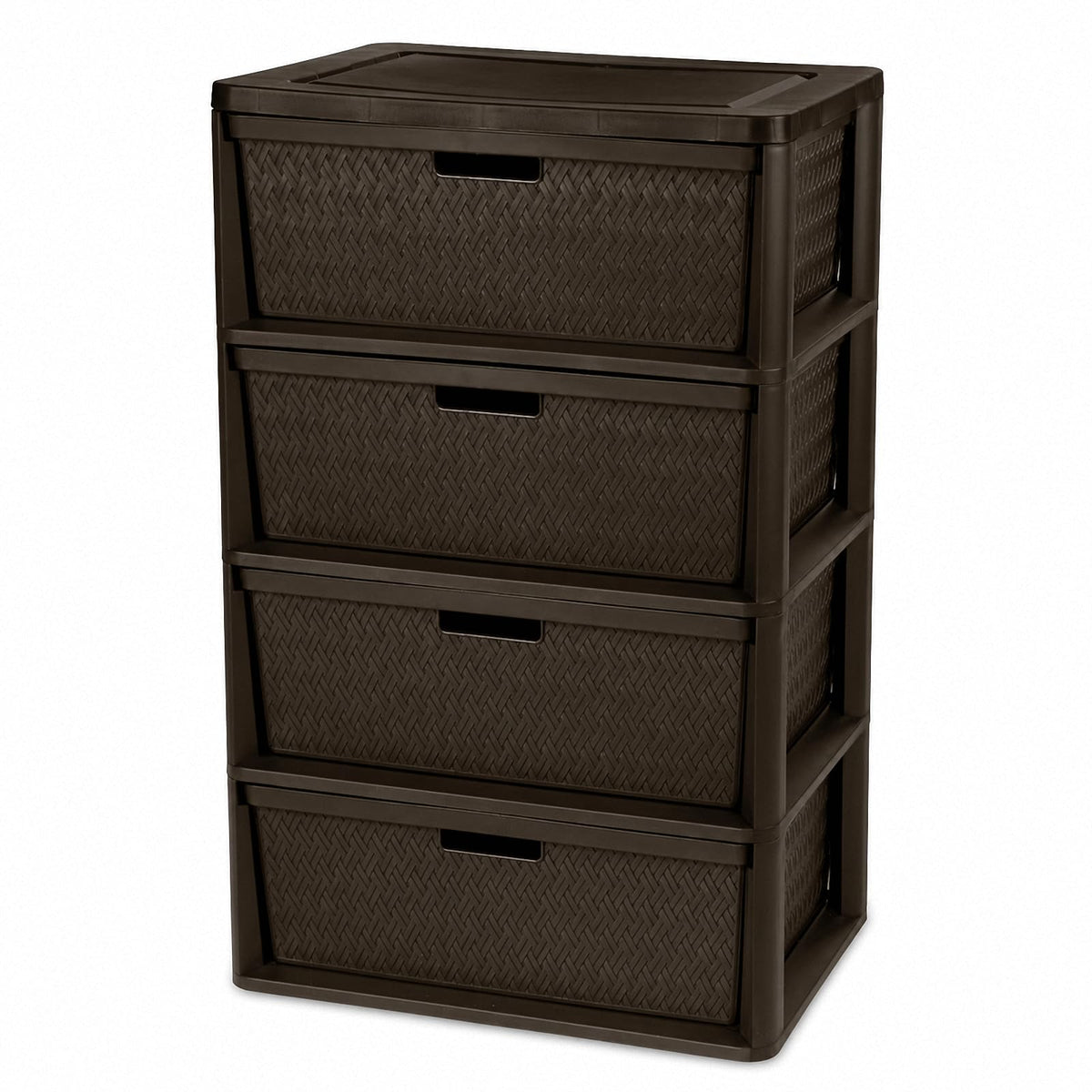 Brown 4 Drawer Plastic Storage Organizer P9453