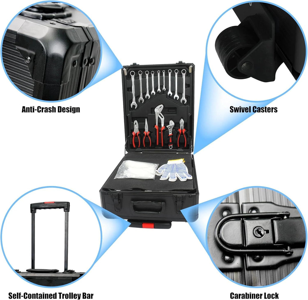 799pcs Aluminum Trolley Case Tool Set Silver W593394