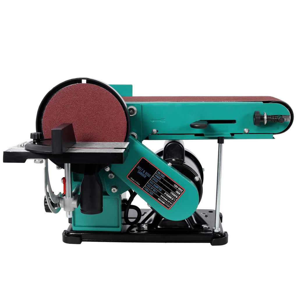 4" x 36" Belt Sander 6" Disc Polisher Grinder Steel Green High-Torque Power Tool Q40232