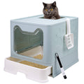 Foldable Enclosed Cat Litter Box with Lid and Litter Scoop V354