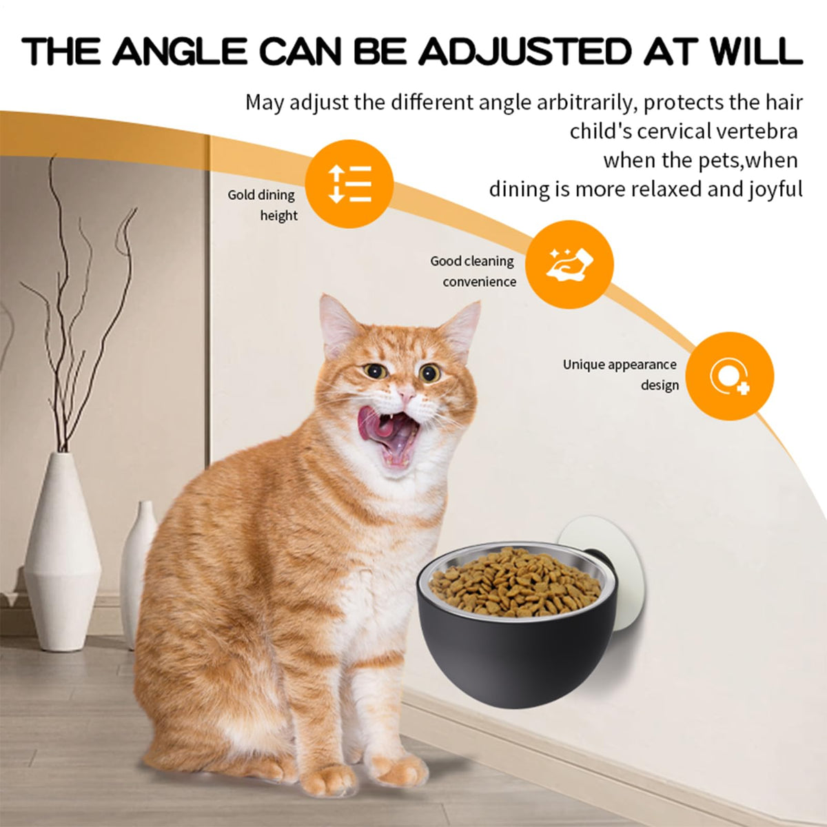 Wall Mounted Pet Bowls Dishwasher Safe S148