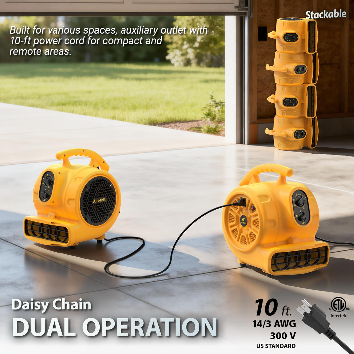 1100 CFM 3-Speed Industrial Air Mover Floor Blower Fan B1016