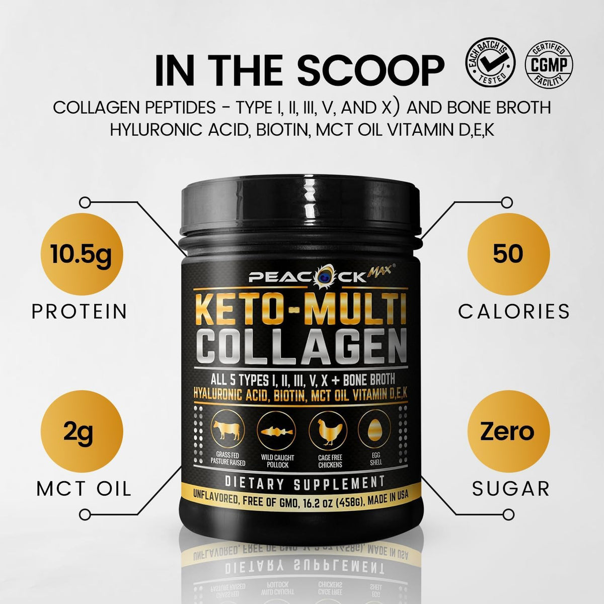 16.2 oz Unflavored Hydrolyzed Collagen Peptides Powder Q67389