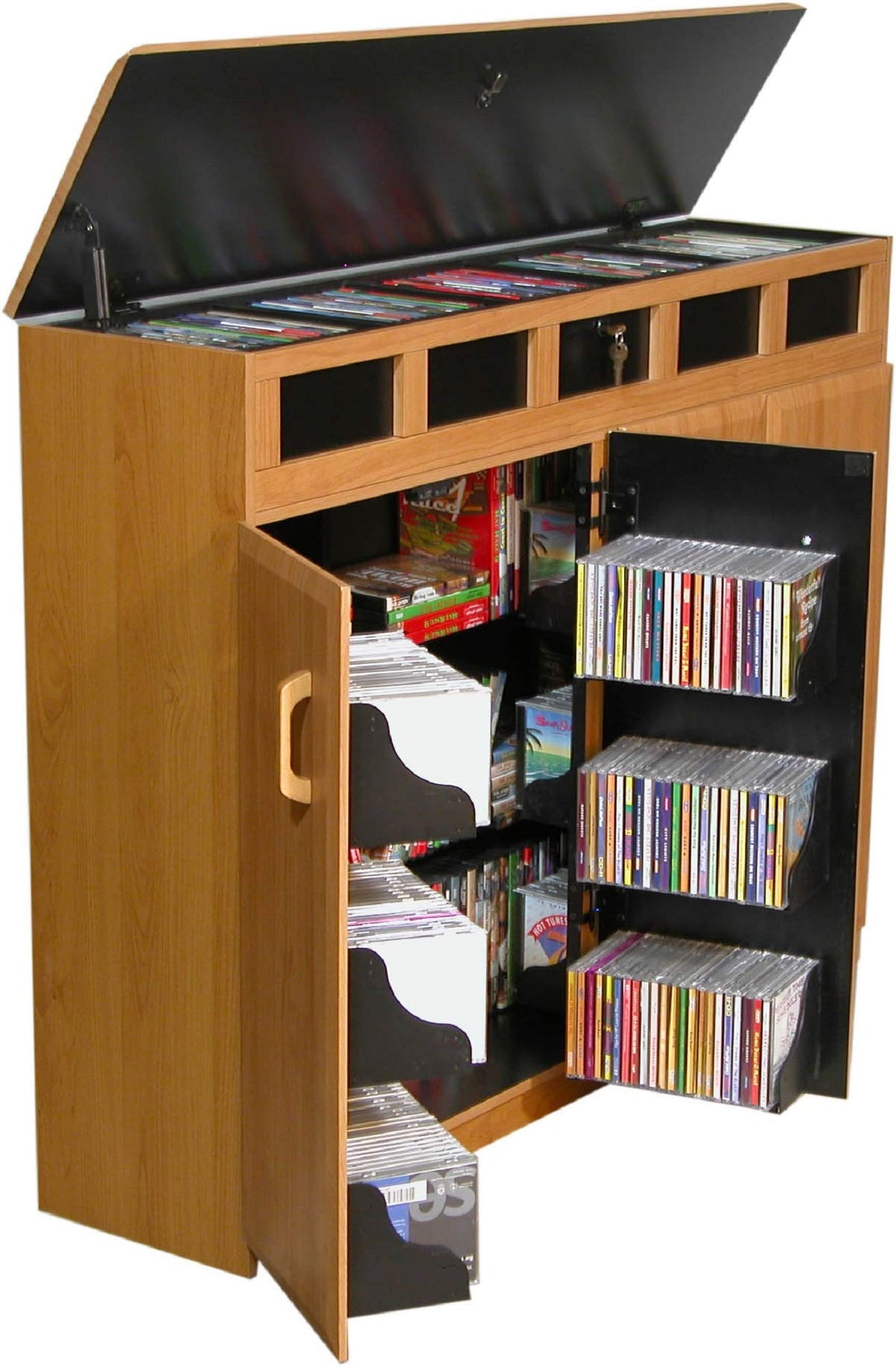 Oak Top Load Media Cabinet O652484