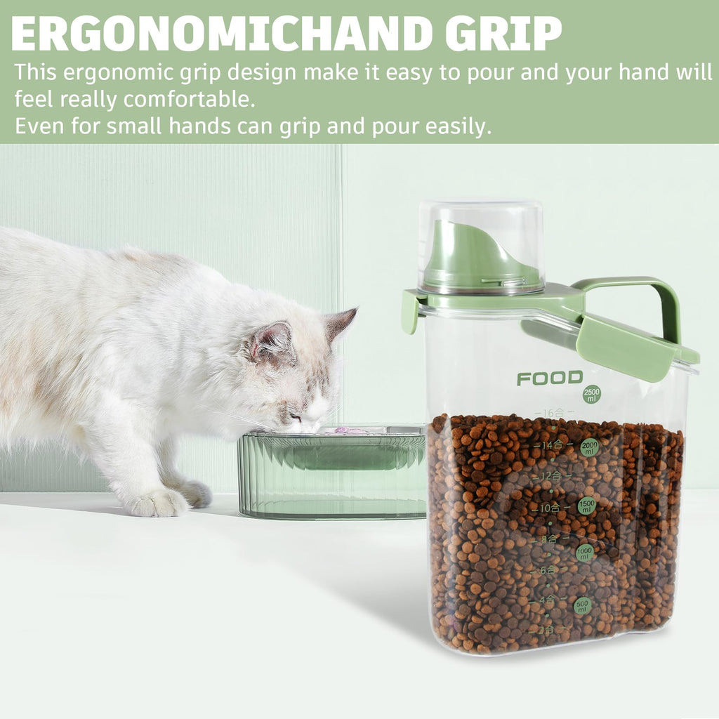 Airtight Pet Food Storage Container with Measuring Cups D6729