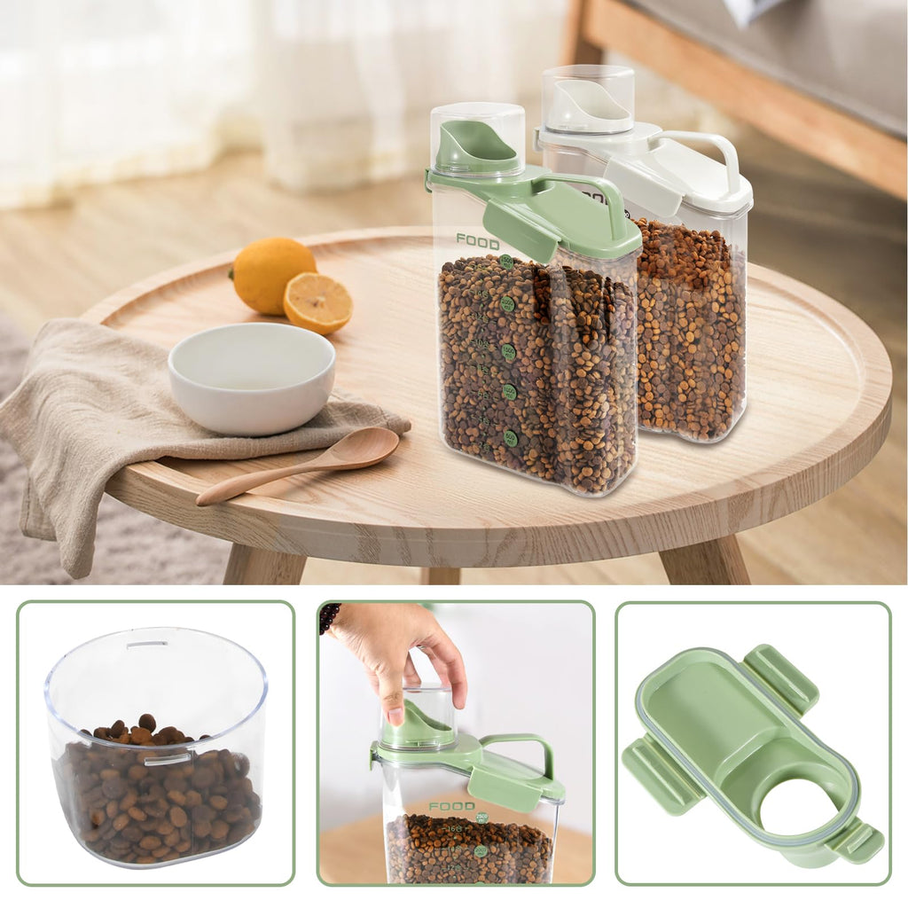 Airtight Pet Food Storage Container with Measuring Cups D6729