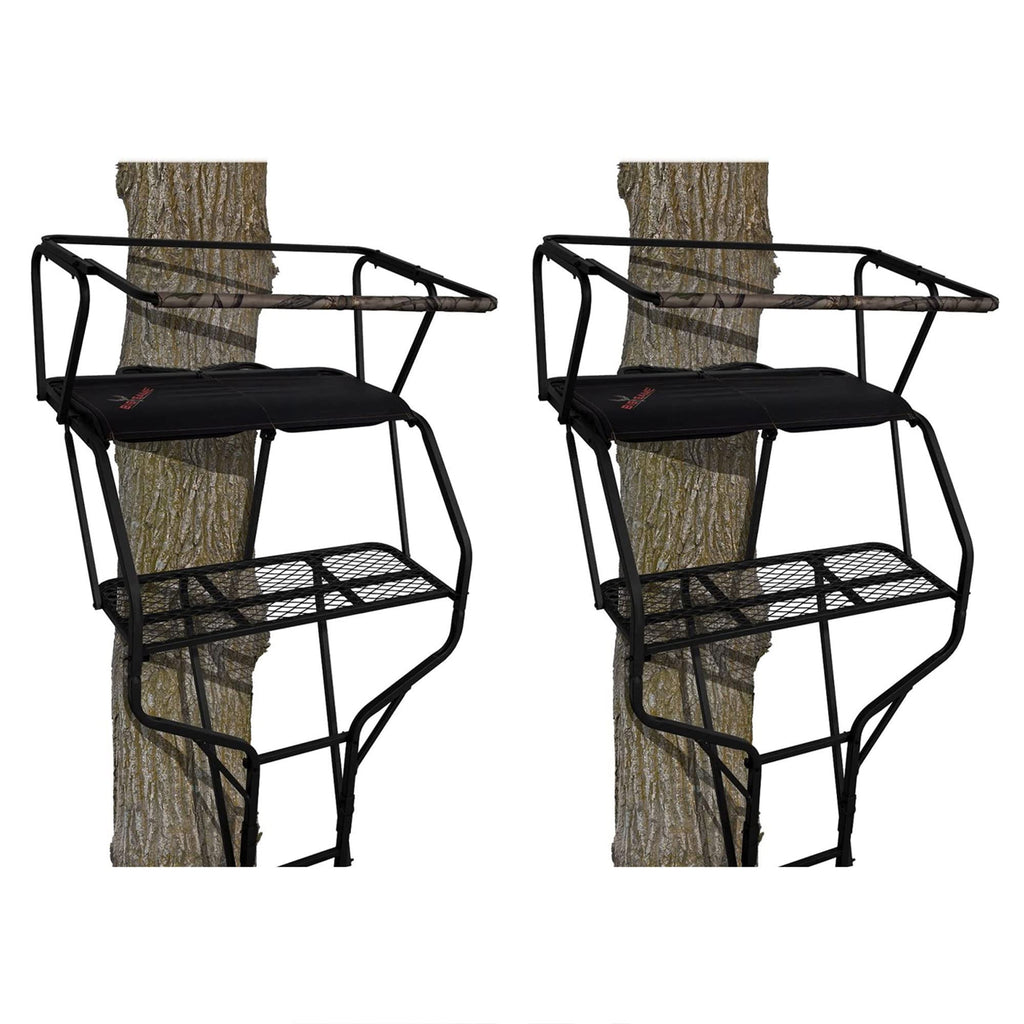 2 Person 18 Foot Tall Portable Hunting Tree Ladder Stand (2 Pack) B457765