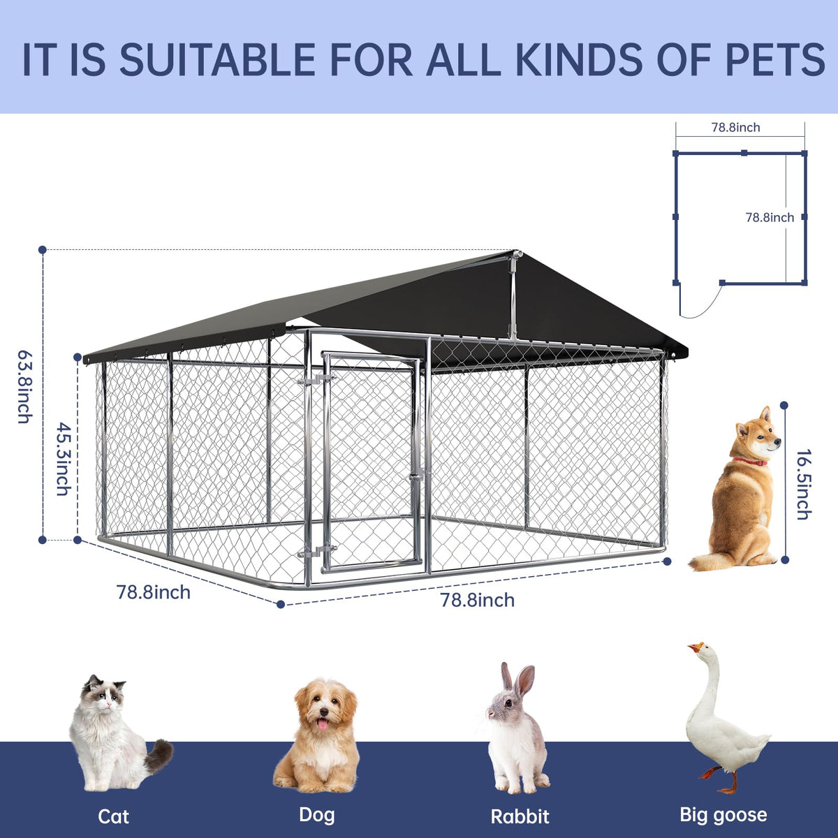 Heavy Duty Steel Dog Kennel with Secure Lock G9024