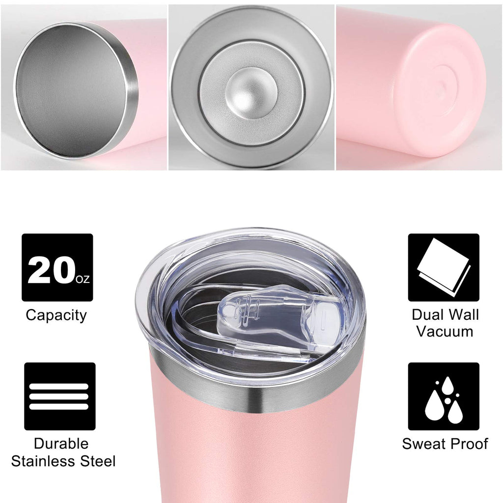 20 oz Stainless Steel Insulated Tumbler with Lid and Straw V49031