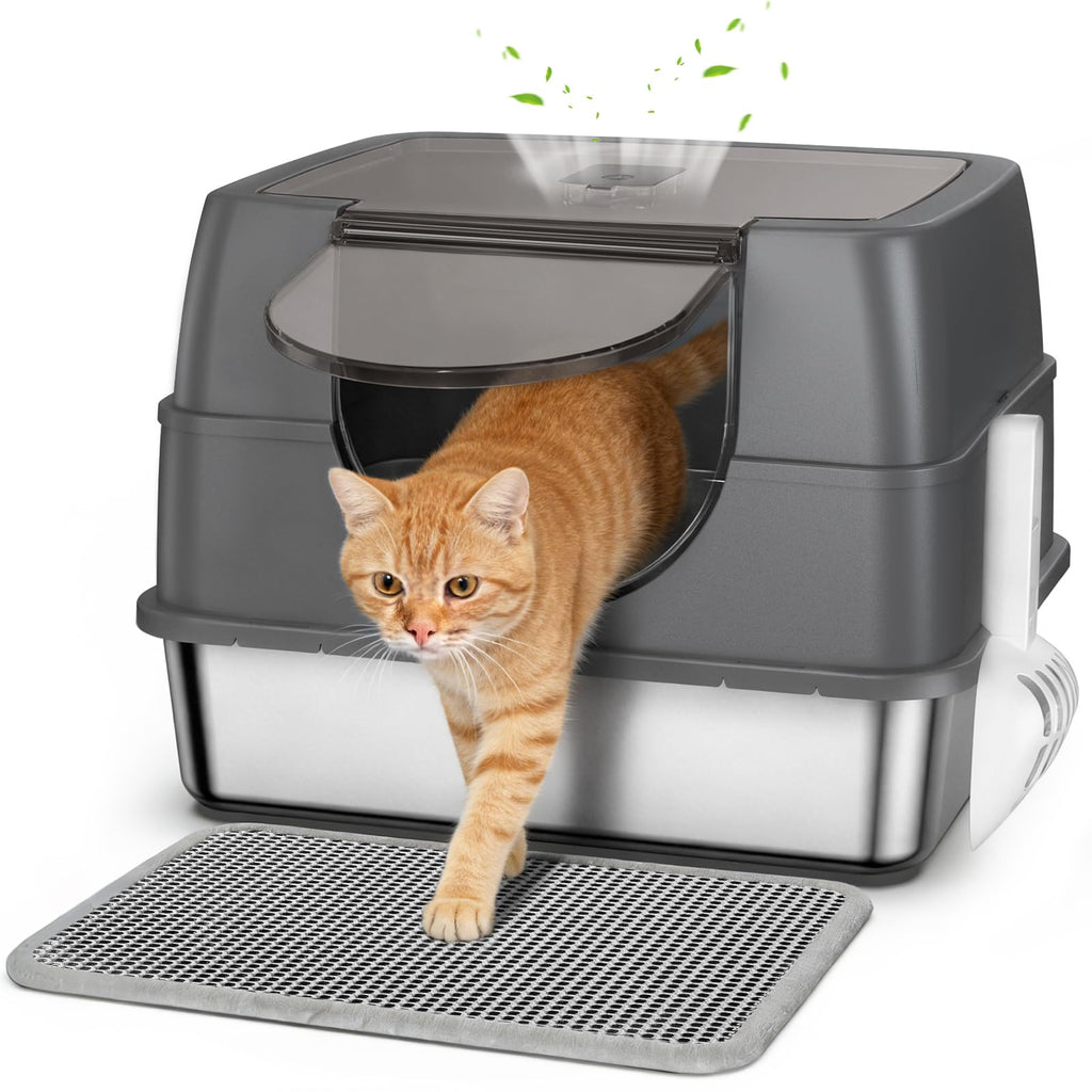 Stainless Steel Litter Box with Lid M22183
