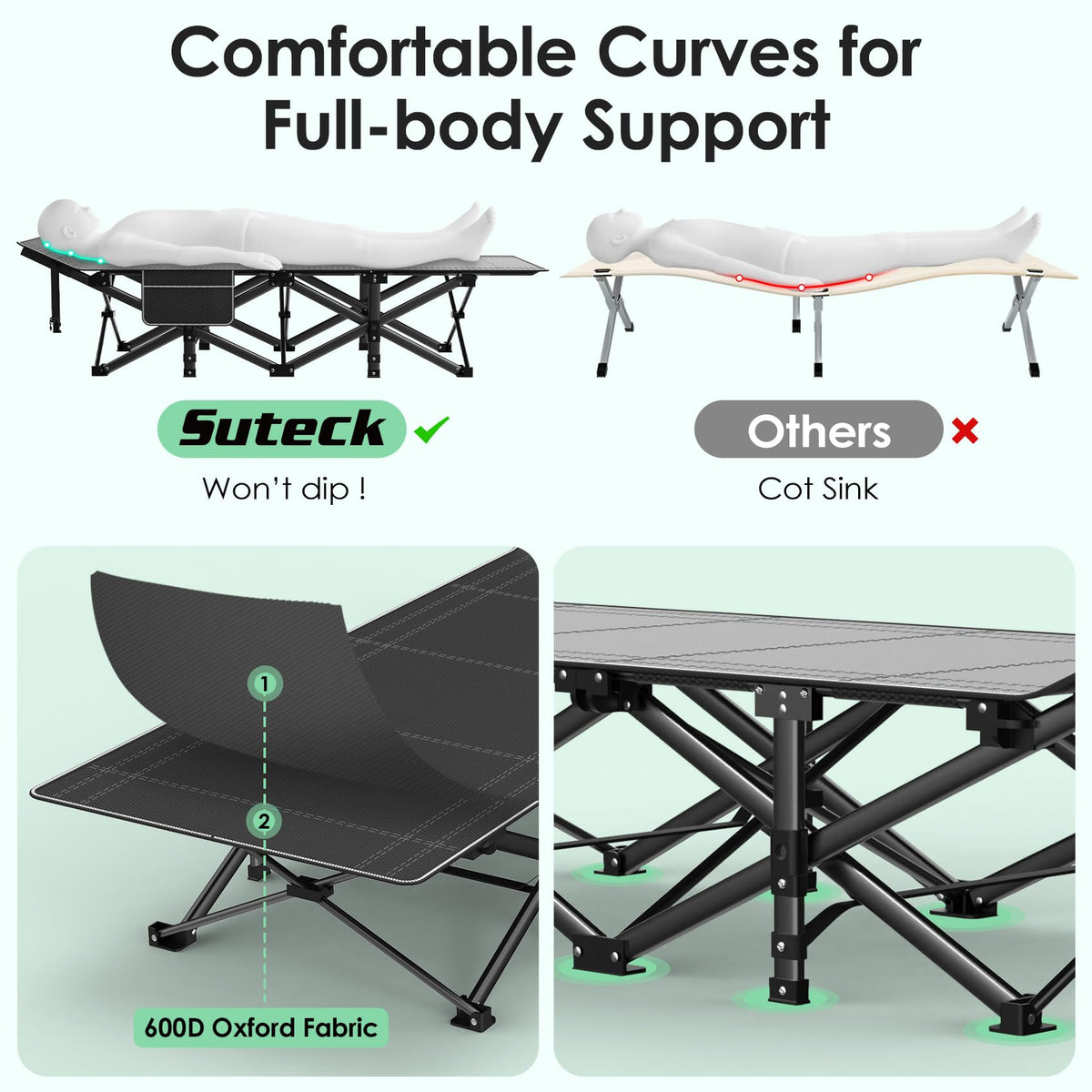 Folding Camp Cot with Cushion A969681