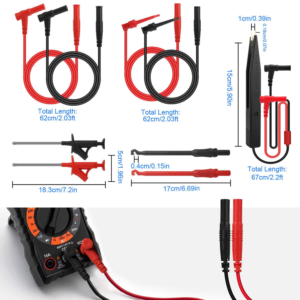 Silicone Multimeter Test Leads Kit F734