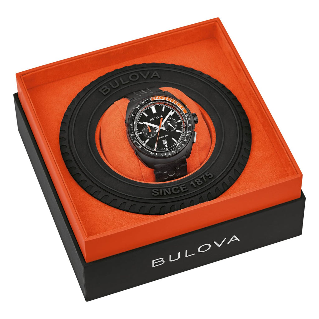 Black Leather Chronograph Watch 42mm M639275