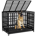 48 Inch Heavy Duty Dog Crate Kennel with Wheels X353739