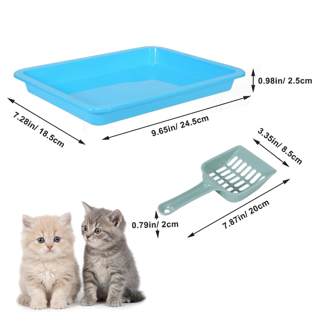6 Pcs Low Entry Portable Litter Box with Scooper V51484