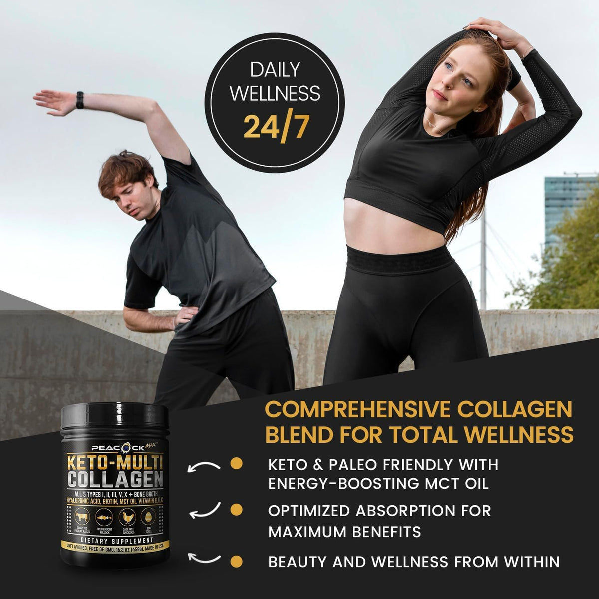 16.2 oz Unflavored Hydrolyzed Collagen Peptides Powder Q67389