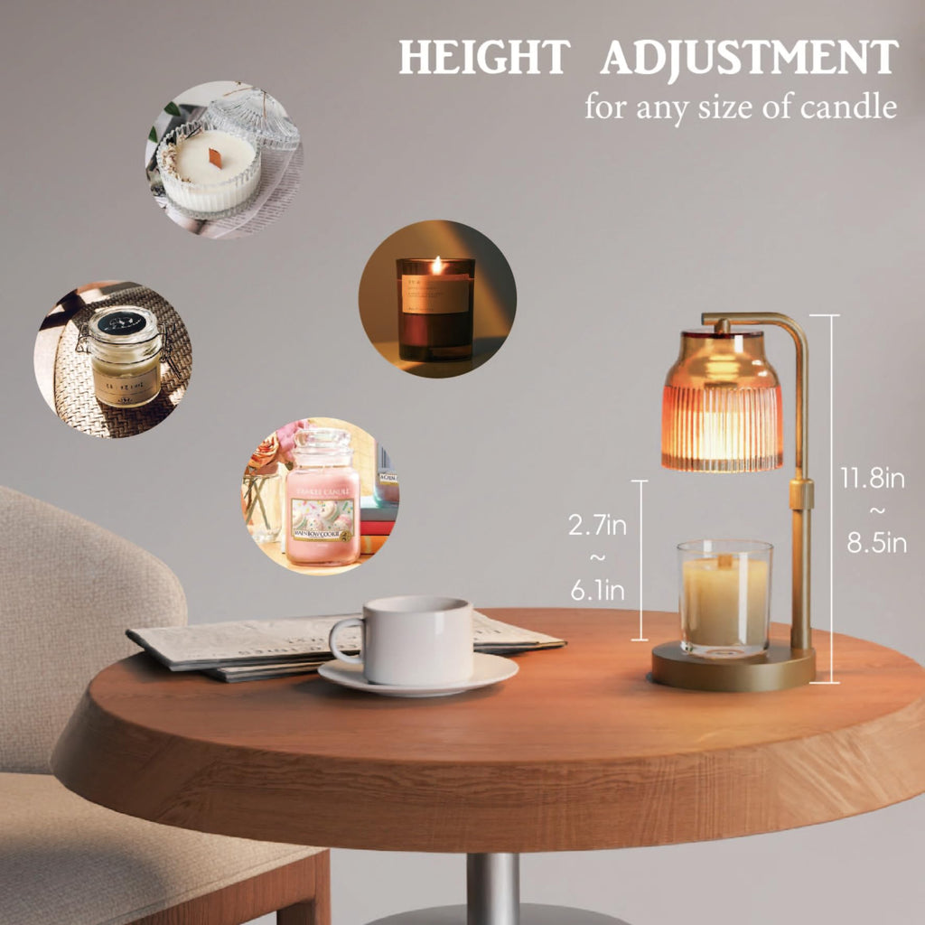 Candle Warmer Lamp with Timer Dimmer Adjustable Height I77289