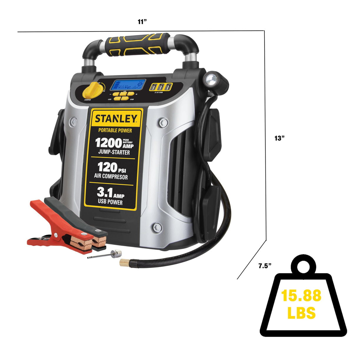 1200 Peak Amp Jump Starter with 120 PSI Inflator H237635