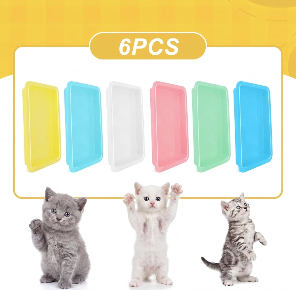 6 Pcs Low Entry Portable Litter Box with Scooper V51484