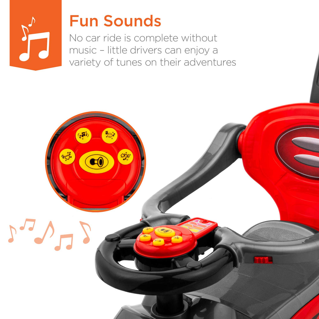 Kids 3-in-1 Push and Pedal Ride On Car T7746