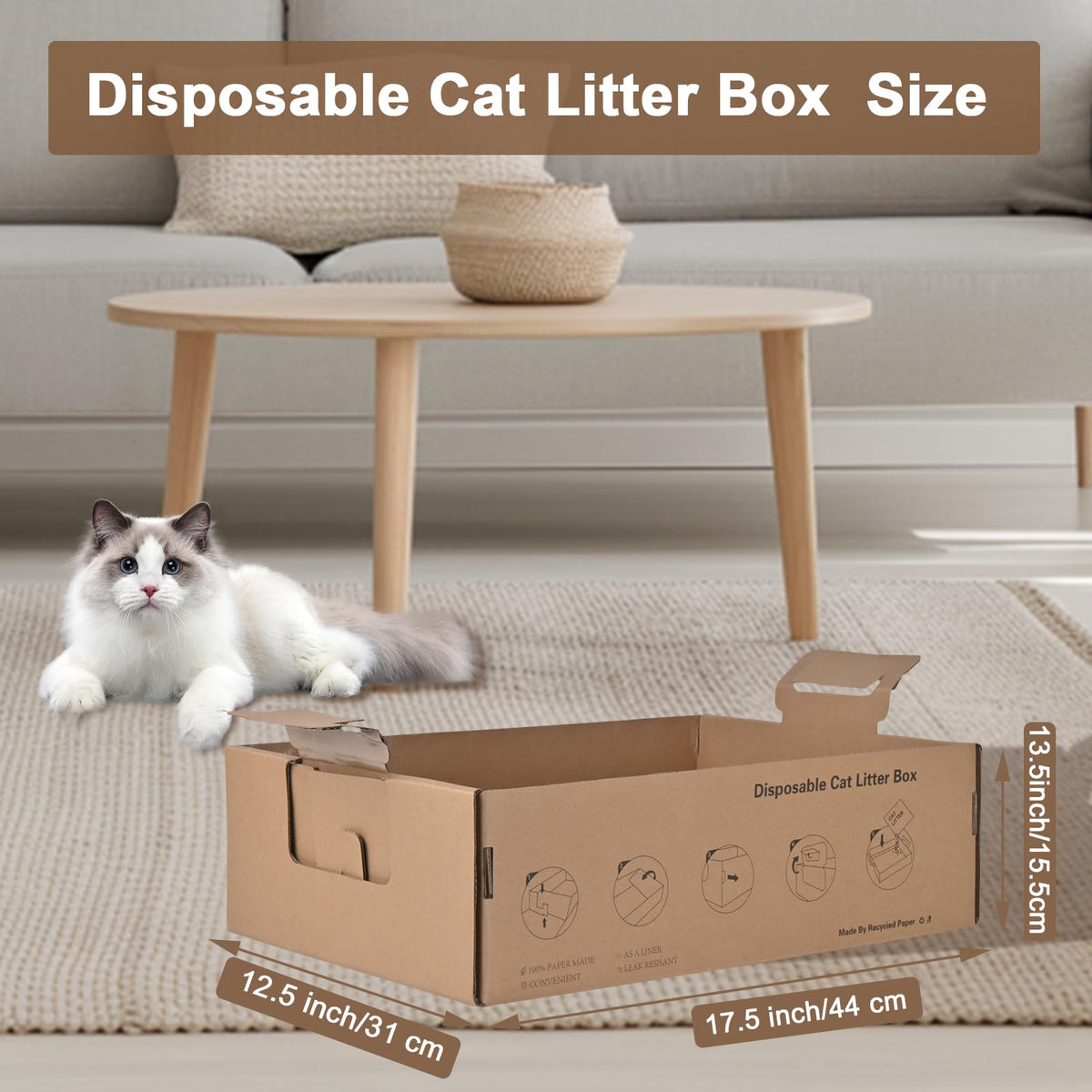 2 Pack Large Cardboard Cat Litter Box O795