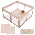 Baby Playpen with Mat 50x50 in Beige E395