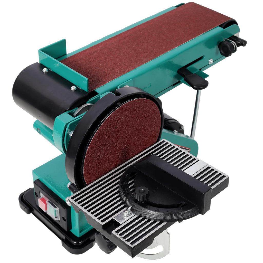 4" x 36" Belt Sander 6" Disc Polisher Grinder Steel Green High-Torque Power Tool Q40232