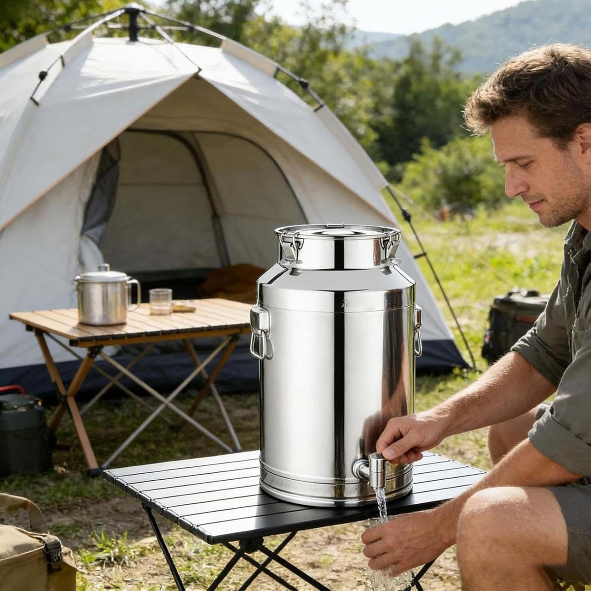 5L Stainless Steel Water Container with Tap J702
