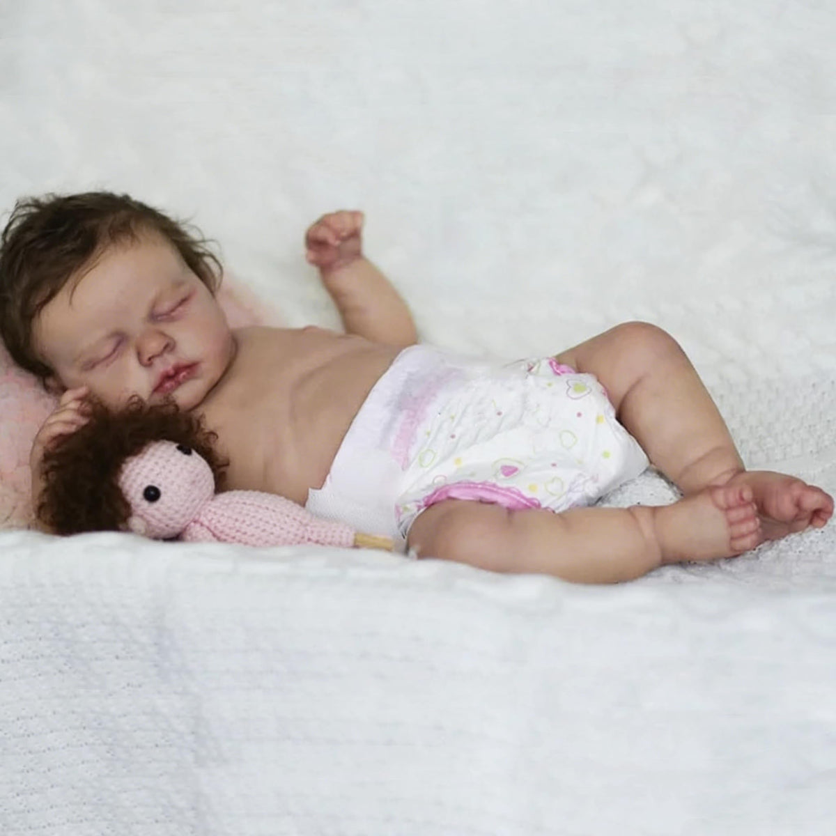Realistic Silicone Full Body Girl Baby Doll with Hair C71596