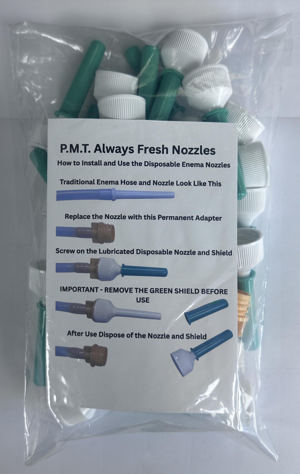 Enema Bag Conversion Kit and 30 Disposable Enema Nozzles I446910