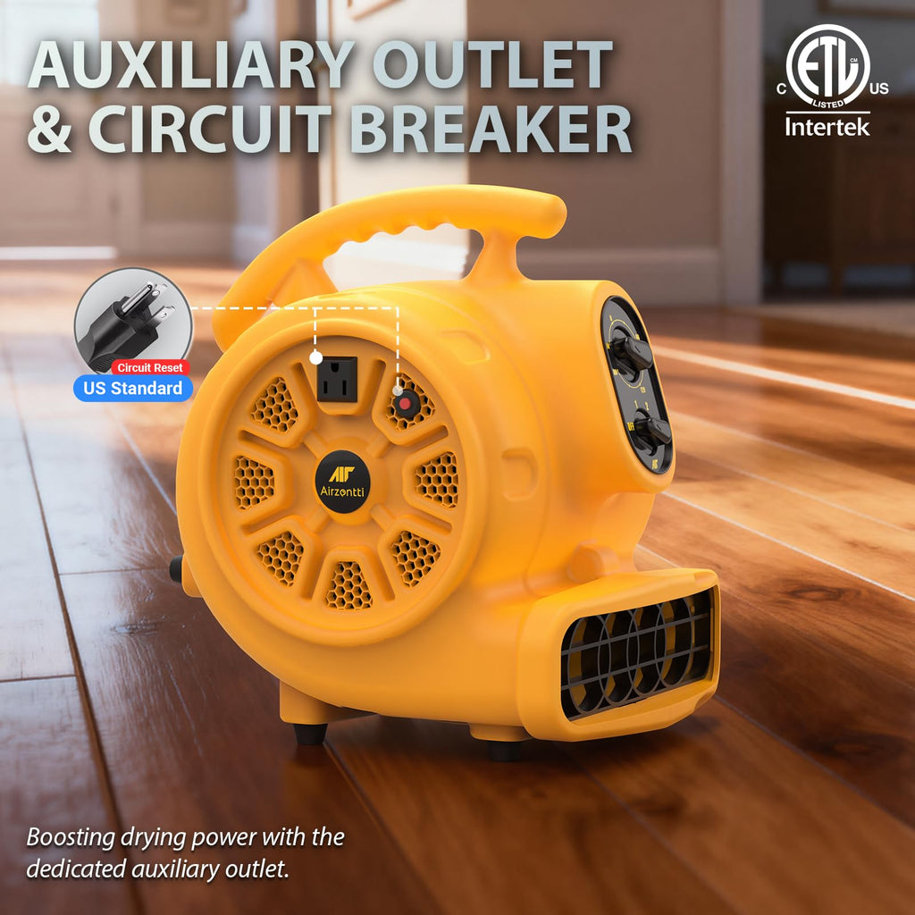 1100 CFM 3-Speed Industrial Air Mover Floor Blower Fan B1016