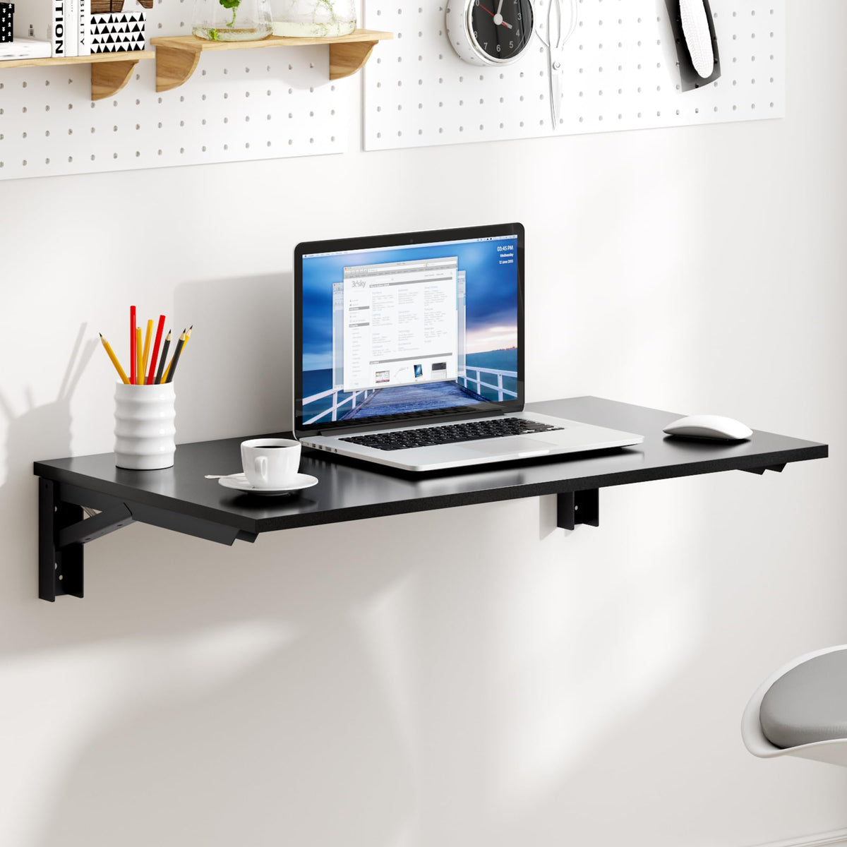 Wall Mounted Folding Table 30x20IN Black X514