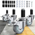 3 Inch Expanding Stem Locking Swivel Casters Set of 4 J618
