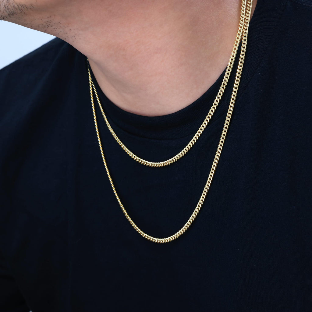 14K Yellow Gold Cuban Link Chain Necklace H7606
