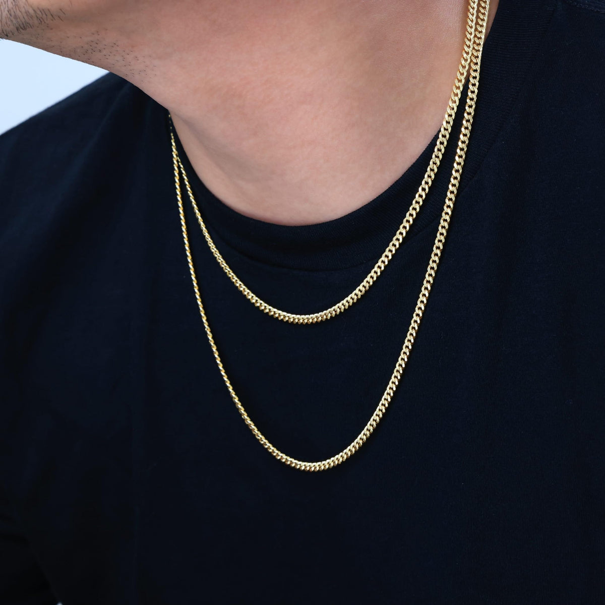 14K Yellow Gold Cuban Link Chain Necklace H7606