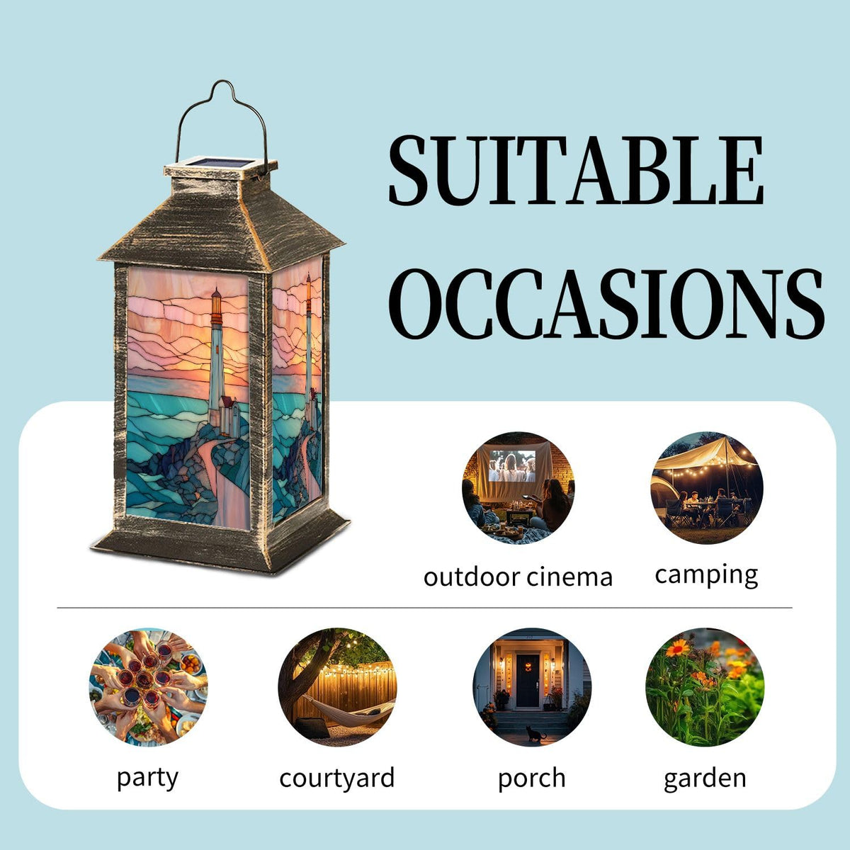 Solar Powered Waterproof Hanging Lantern X8698