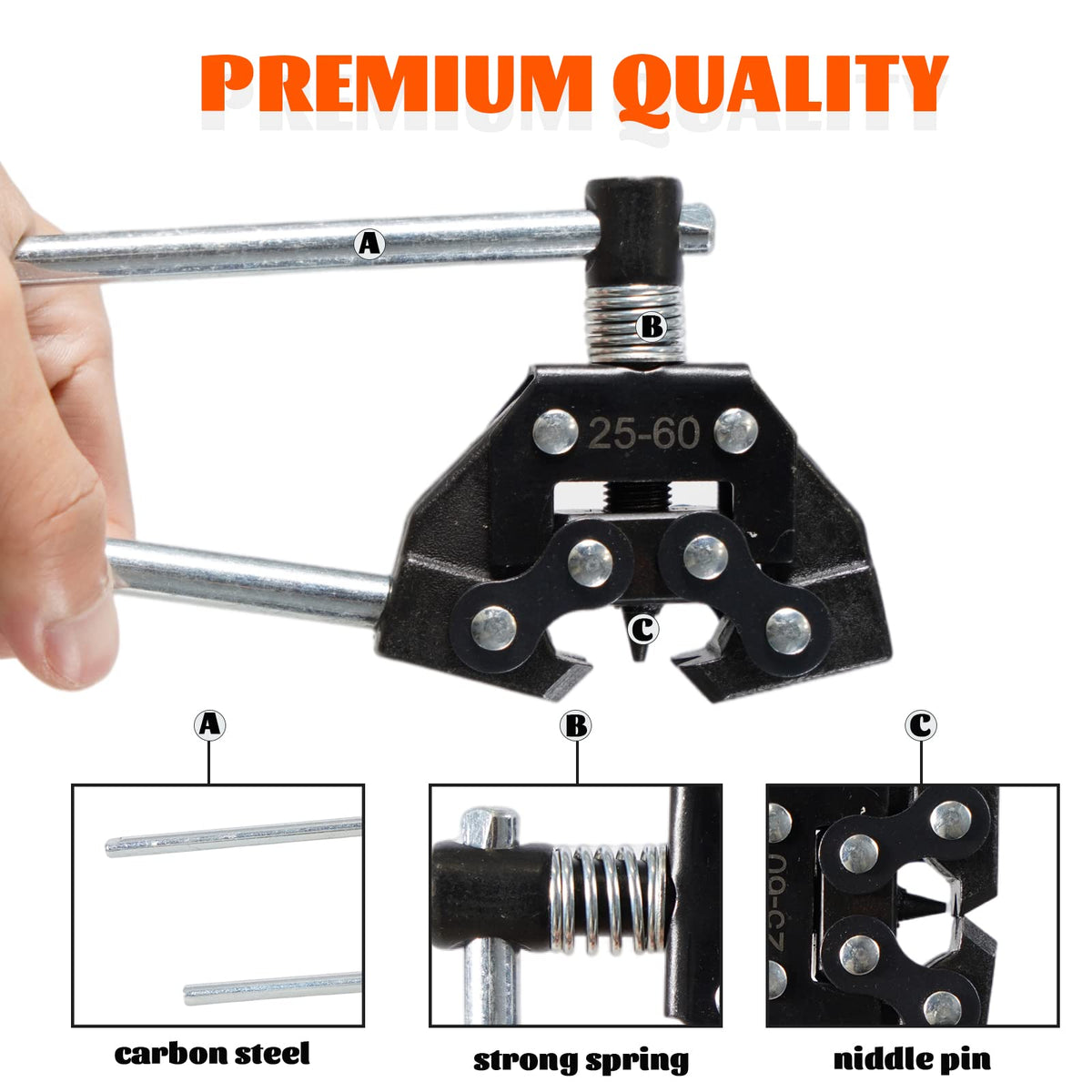 Roller Chain Breaker Cutter Puller Tool Kit #25-60 Chains R912770