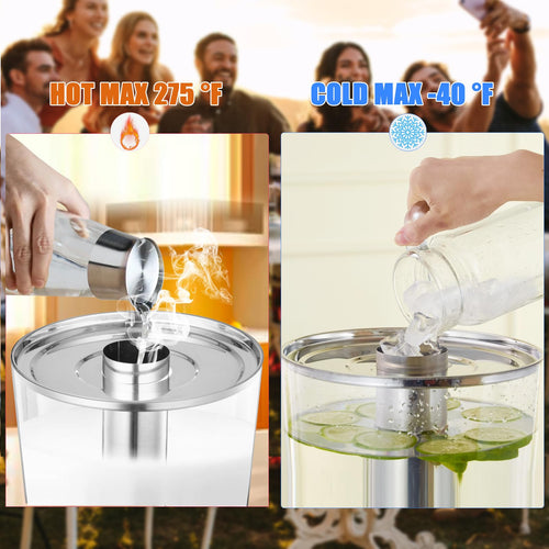 2 Gallons Stainless Steel Beverage Dispenser with Stand and Spigot A18888