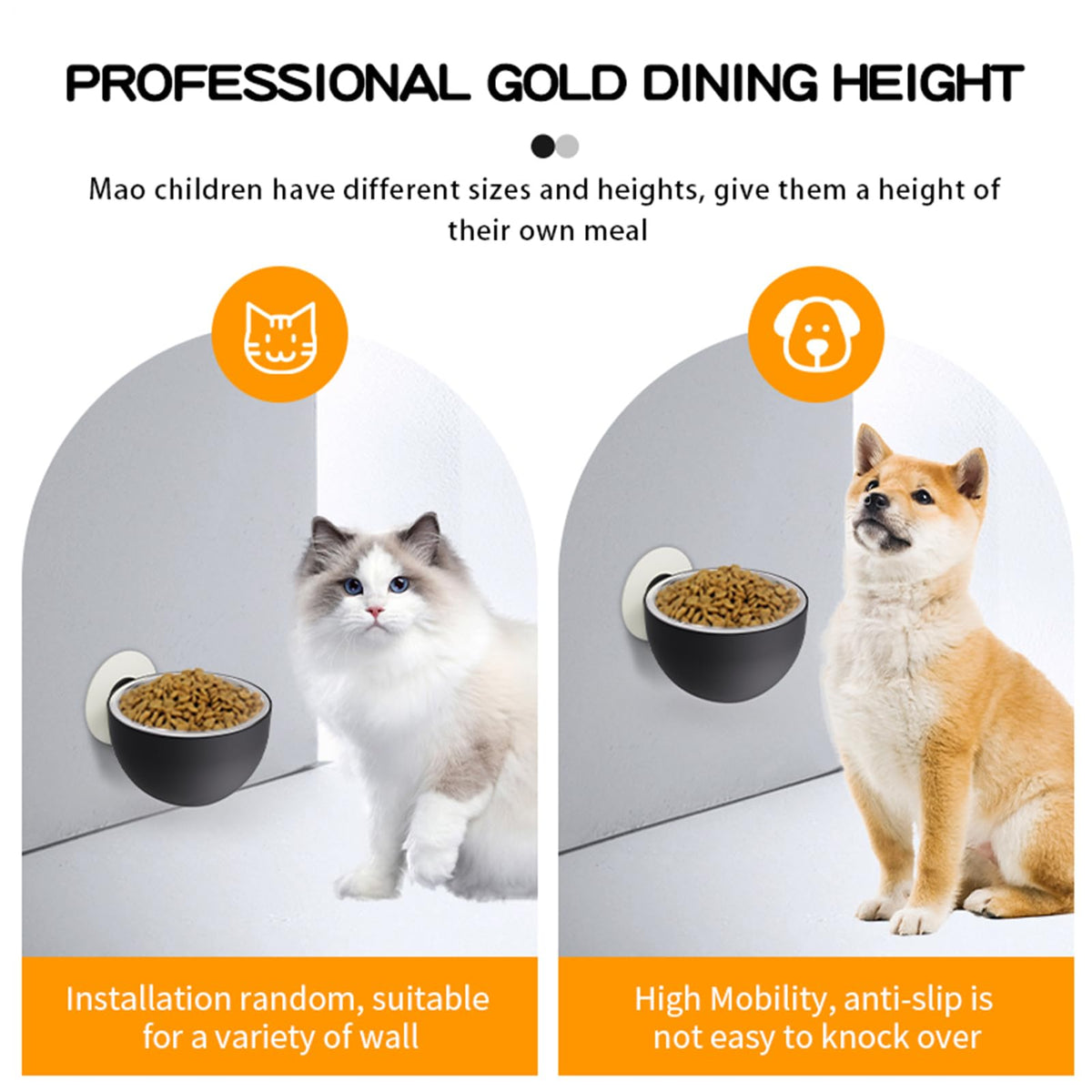 Wall Mounted Pet Bowls Dishwasher Safe S148