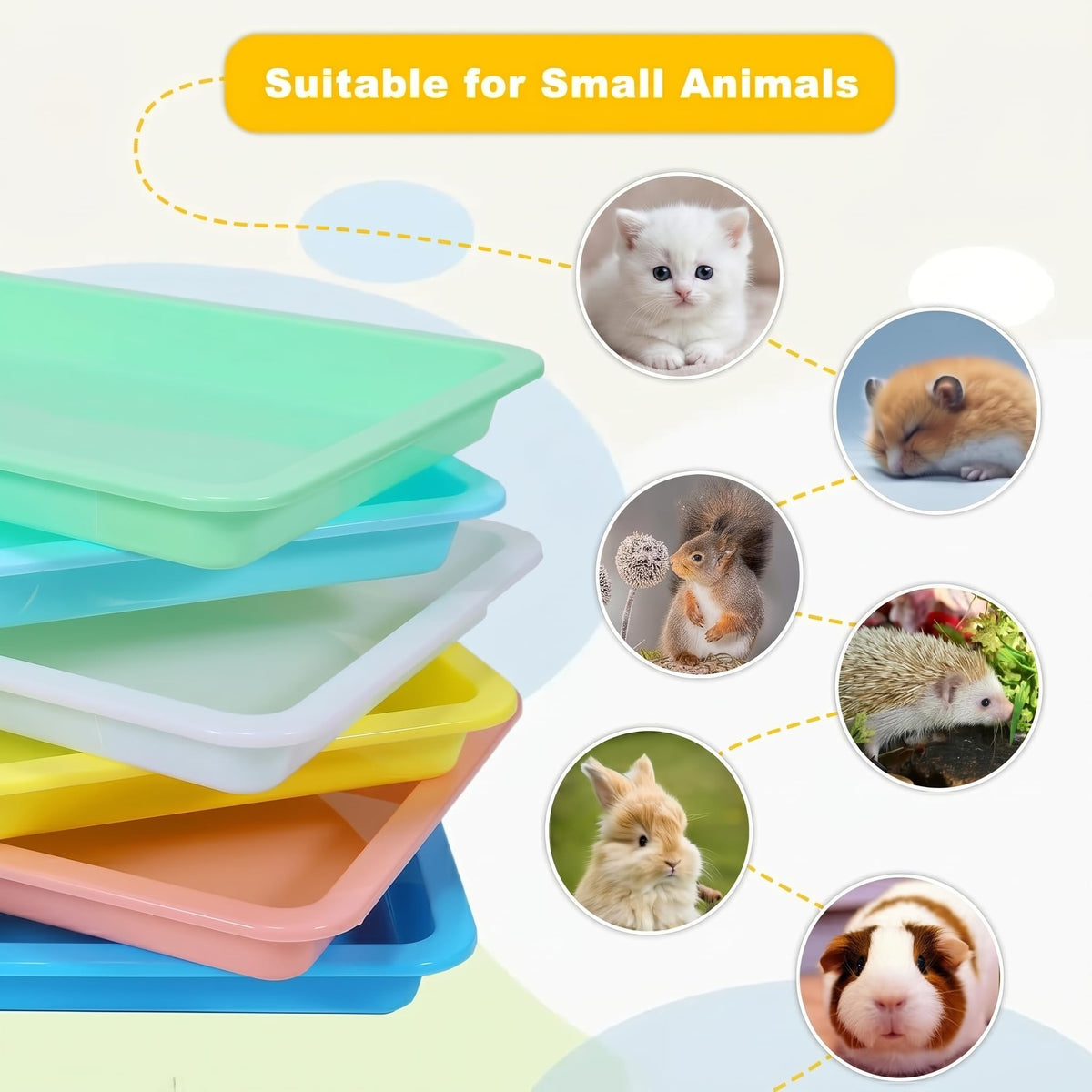 6 Pcs Low Entry Portable Litter Box with Scooper V51484