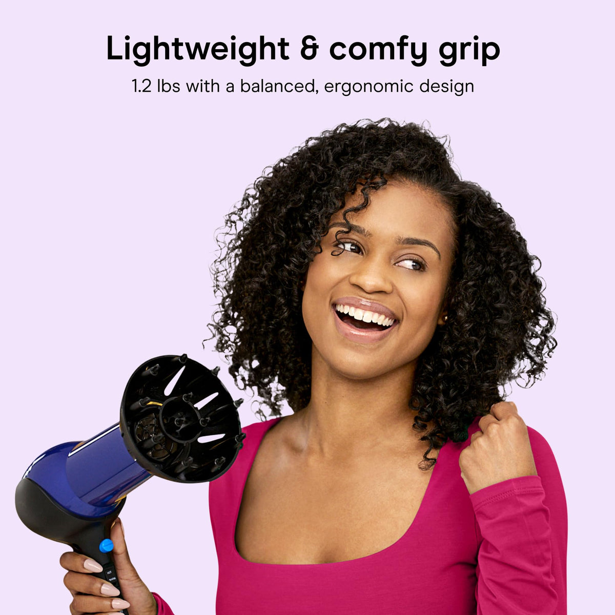 Lightweight 1875W Hair Dryer with Diffuser & Concentrator Attachments W661