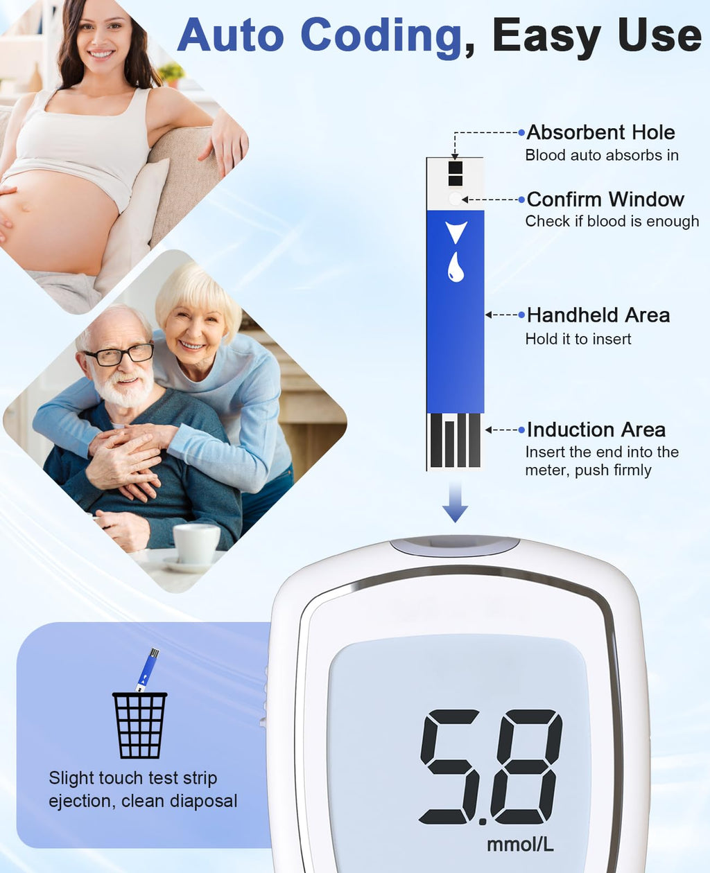 Blood Glucose Test Strips 100 Count Y30212
