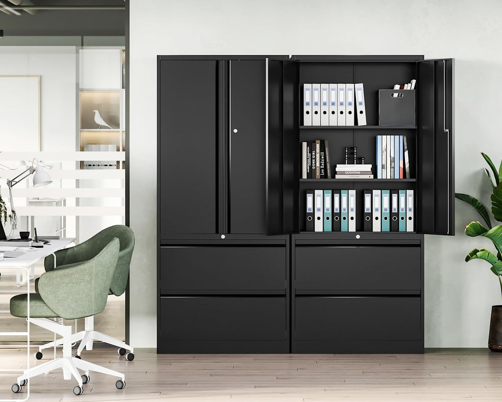 Metal 2 Drawer File Cabinet with Lock N169