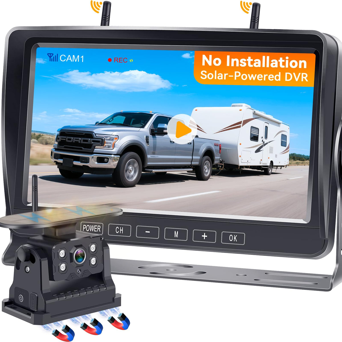 Wireless Backup Camera 7-Inch Magnetic HD 1080P G728