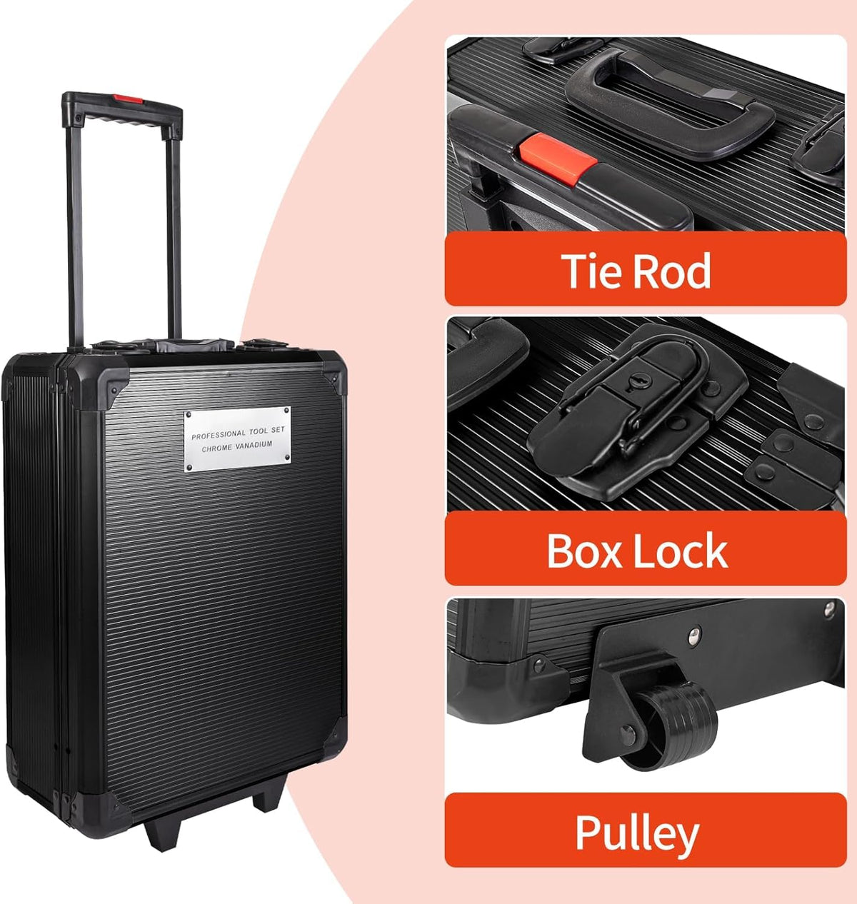 799pcs Aluminum Trolley Case Tool Set Silver W593394