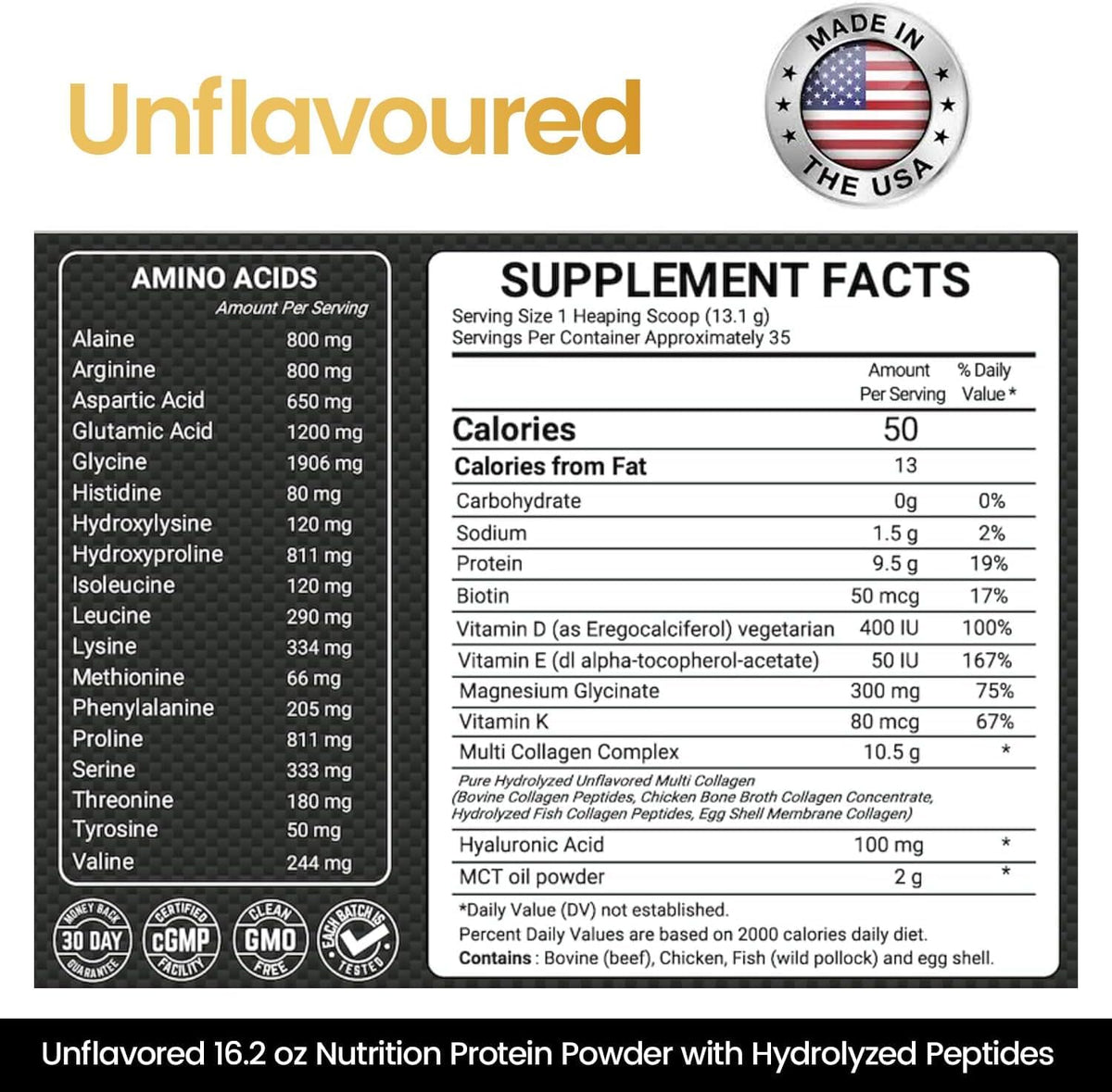 16.2 oz Unflavored Hydrolyzed Collagen Peptides Powder Q67389