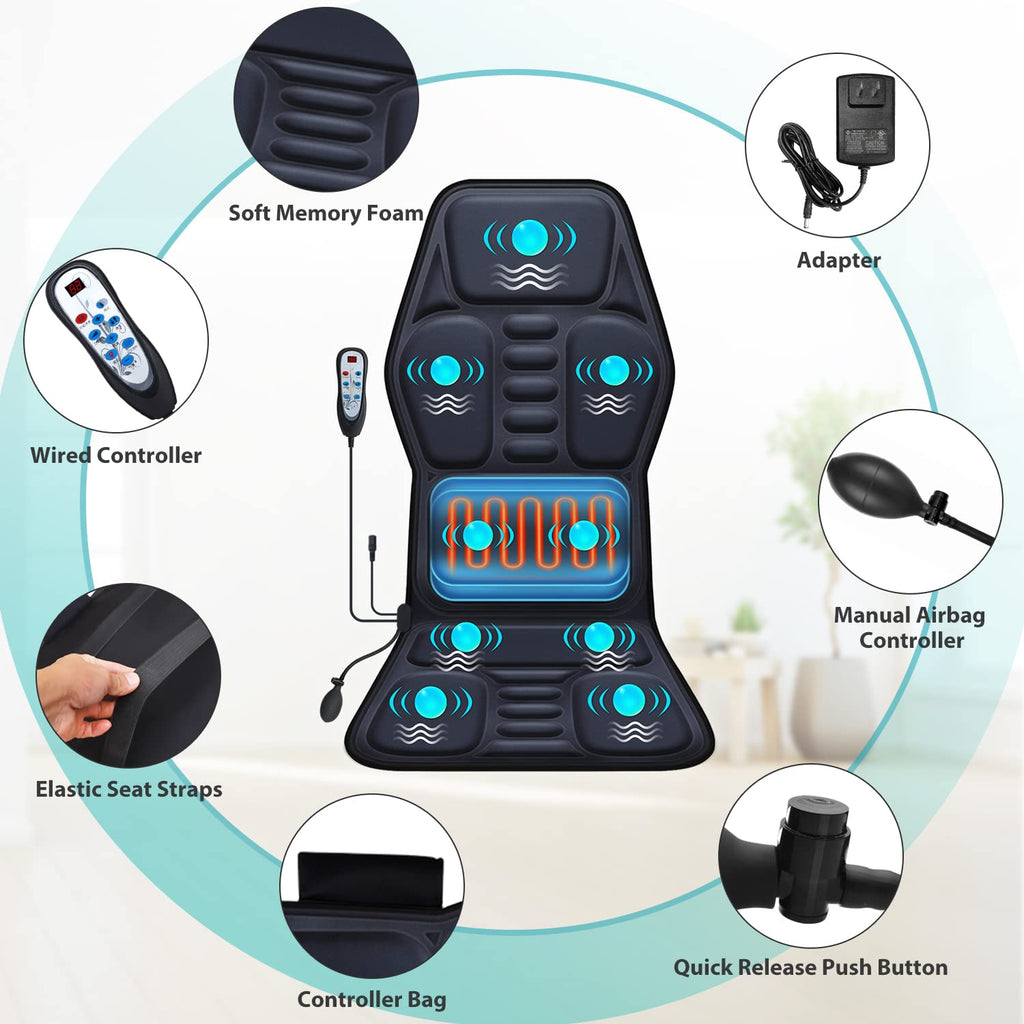 Heated Massage Seat Cushion Pad Q332