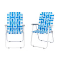 Set of 2 Blue Webbed Folding Camping Chairs T72564